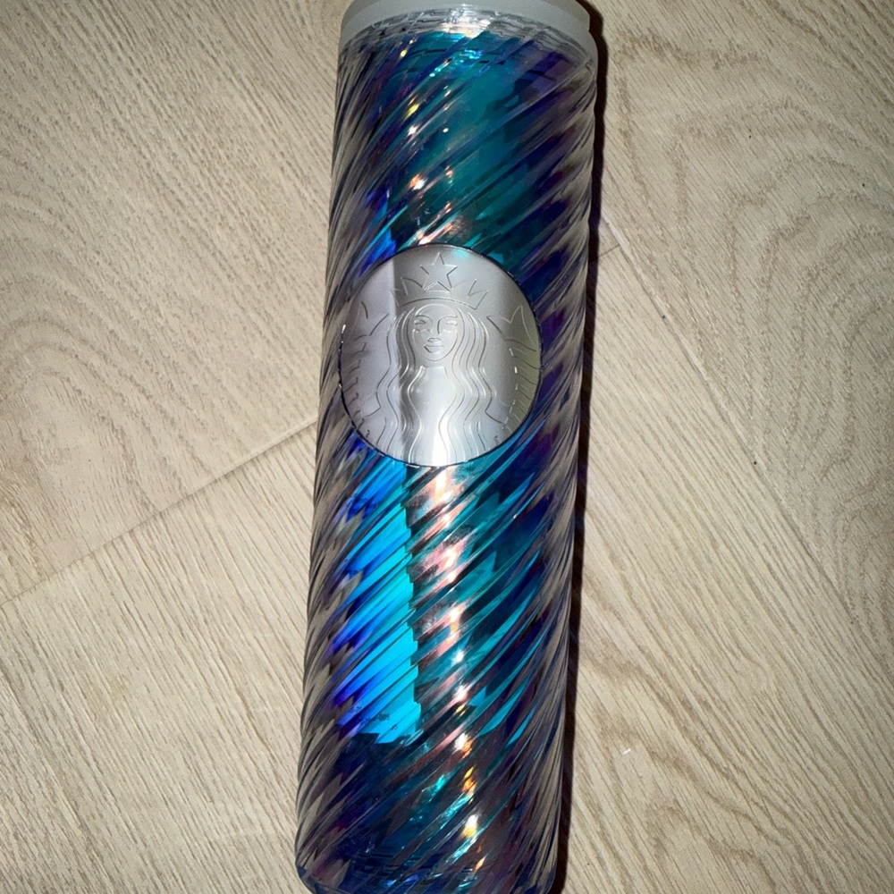 Starbucks Blue and Silver Spiral Tumbler